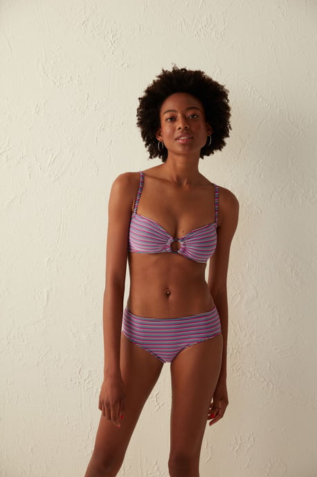 Randig Cut-Out Bandeau Bikin Överdel - Image 2