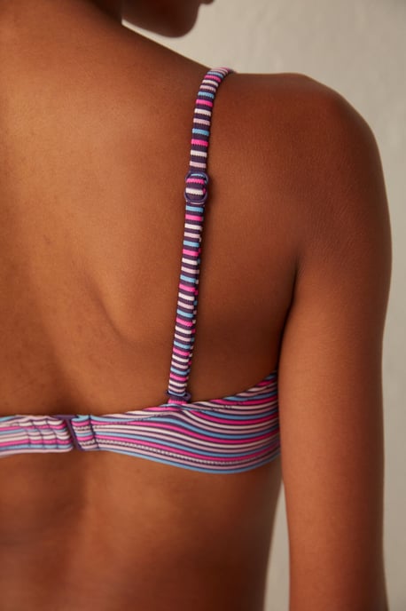 Randig Cut-Out Bandeau Bikin Överdel - Image 5