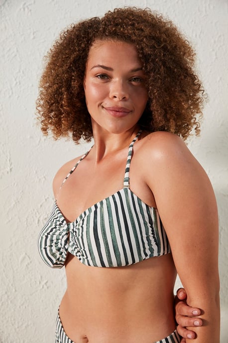 Randig bygel-bandeau bikiniöverdel - Image 4