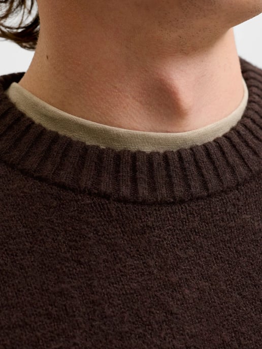 Jack & Jones Trui Soho Ollie Knit Crew Neck Brown - Image 5