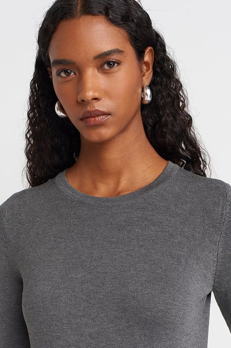 Geribbelde Crew Neck Slim Fit Trui - Image 3