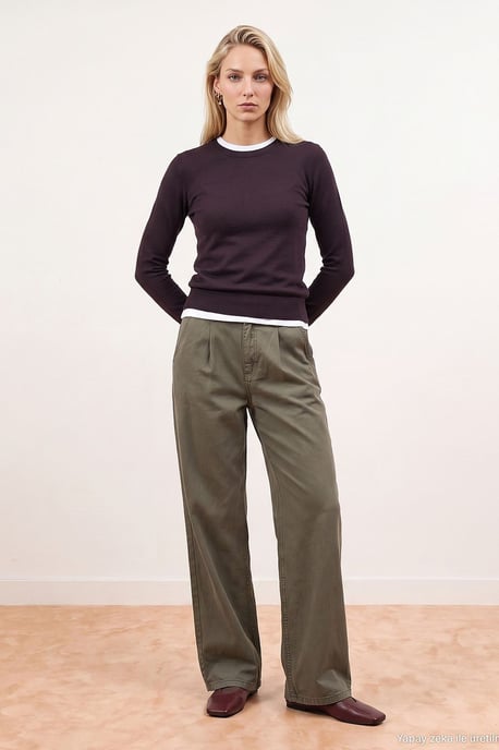 Ribbed Crew Neck Slim Fit Sweater - Image 4