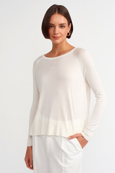 Women’s Ribbed Crew Neck Sweater - Image 1