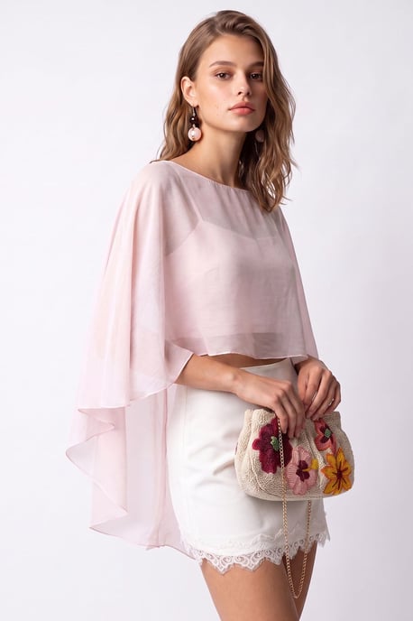 Losse Chiffon Crewneck Blouse - Image 3