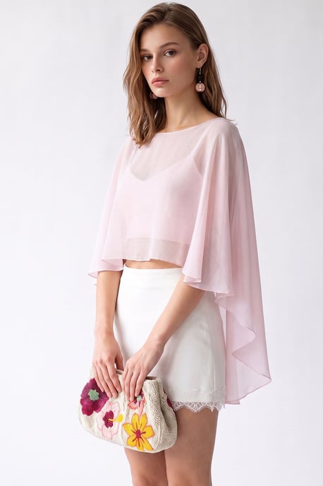 Losse Chiffon Crewneck Blouse - Image 4