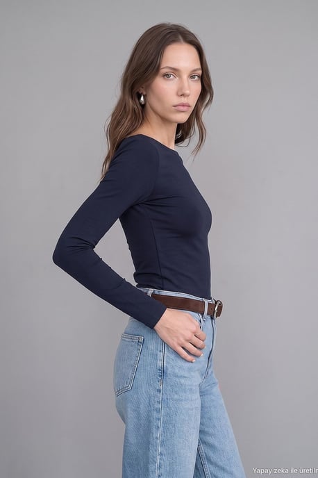 Dames Slim-fit Bootnek Langsleeve Blouse - Image 2