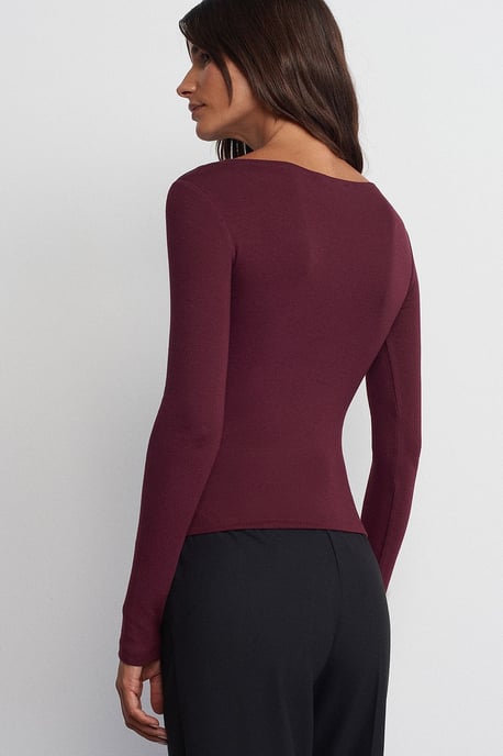 Dames Slim-fit Bootnek Langsleeve Blouse - Image 2
