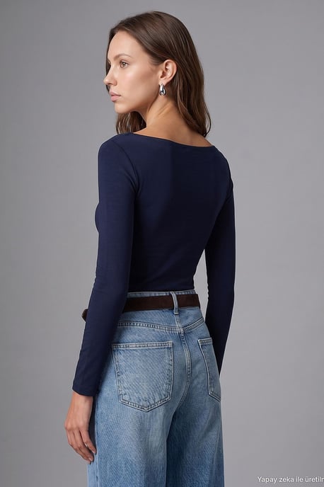 Dames Slim-fit Bootnek Langsleeve Blouse - Image 3