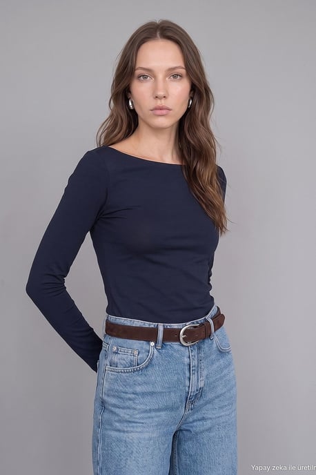 Dames Slim-fit Bootnek Langsleeve Blouse - Image 4
