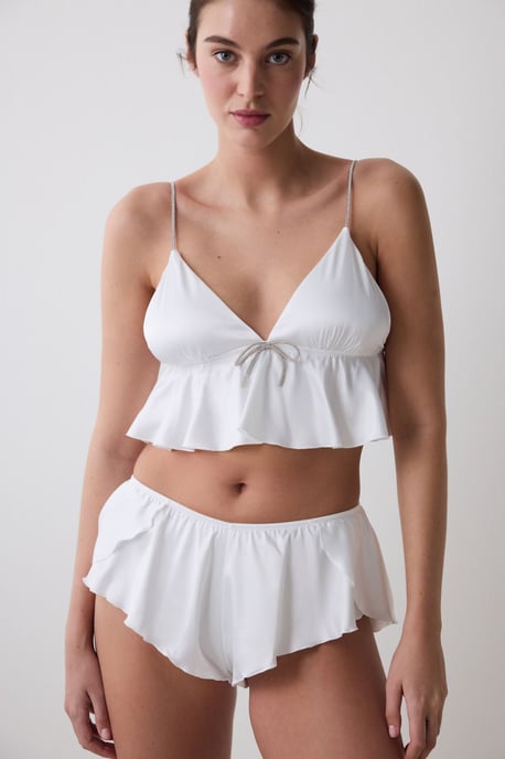 Fast vävd bralette med rosettdetalj - Image 1