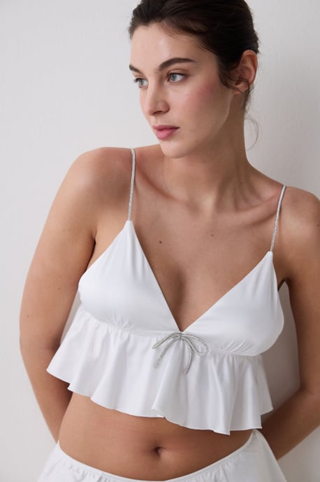 Fast vävd bralette med rosettdetalj - Image 2