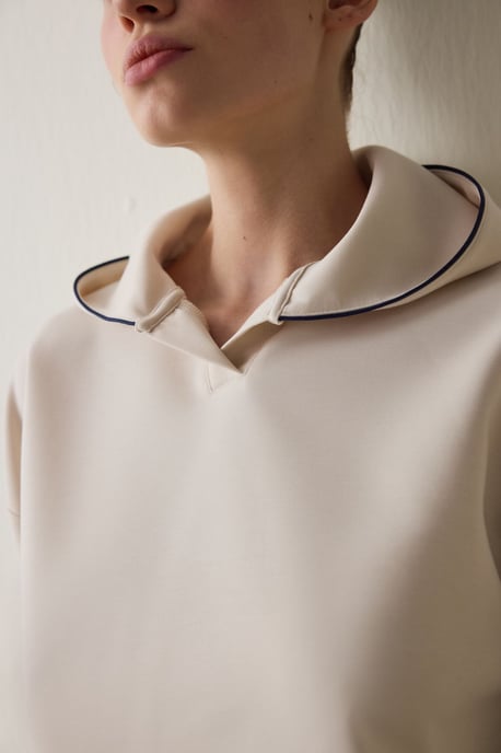 Kvinnors Halvdraget Huva Midi Sweatshirt - Image 3