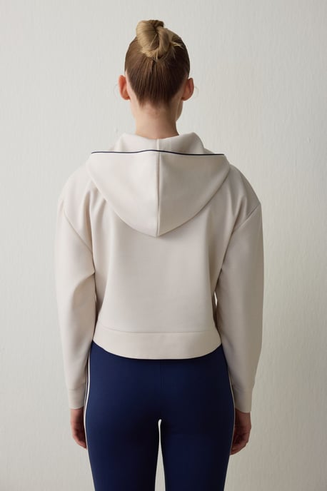 Kvinnors Halvdraget Huva Midi Sweatshirt - Image 5