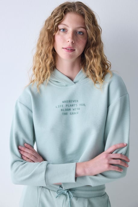 Kvinnors Kortärmad Tryckt Hoodie - Image 2