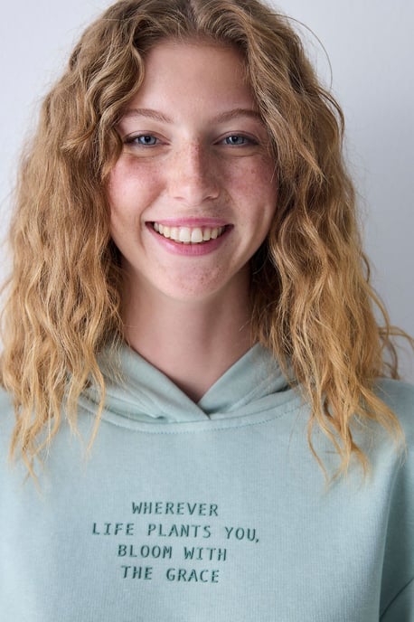 Kvinnors Kortärmad Tryckt Hoodie - Image 3