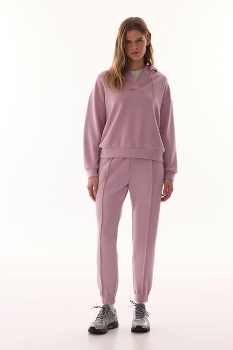 Överdimensionerad v-ringad stickad hoodie - Image 5
