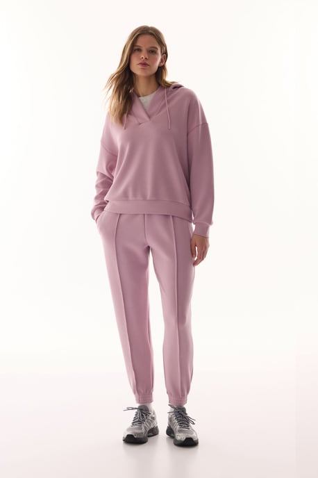 Överdimensionerad v-ringad stickad hoodie - Image 6