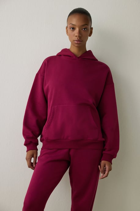 Oversized bomulls hoodie med ficka - Image 1