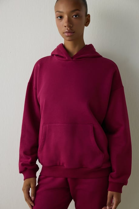 Oversized bomulls hoodie med ficka - Image 2