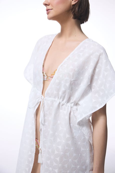 Embroidered Cotton-Blend Midi Kimono - Image 4