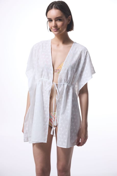 Embroidered Cotton-Blend Midi Kimono - Image 5