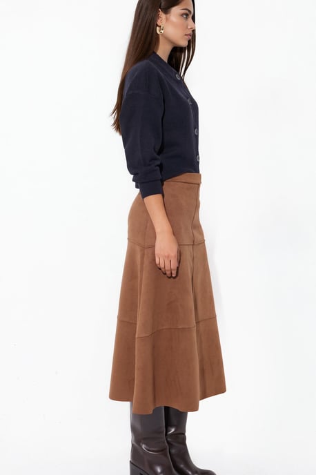 Crop Ribbed Cardigan With Buttons - Image 4