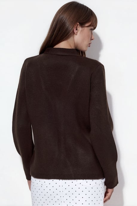 Women's Ribbed V-neck Button Cardigan - Image 3