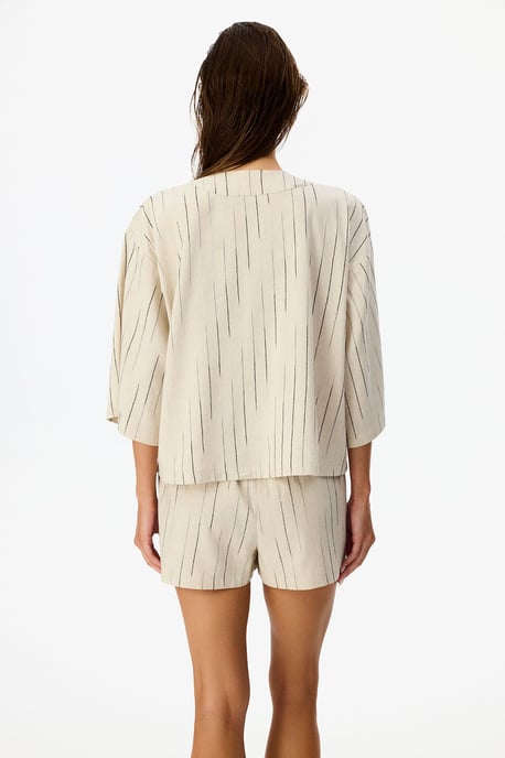 Striped Woven Mini Beach Cover-Up - Image 2