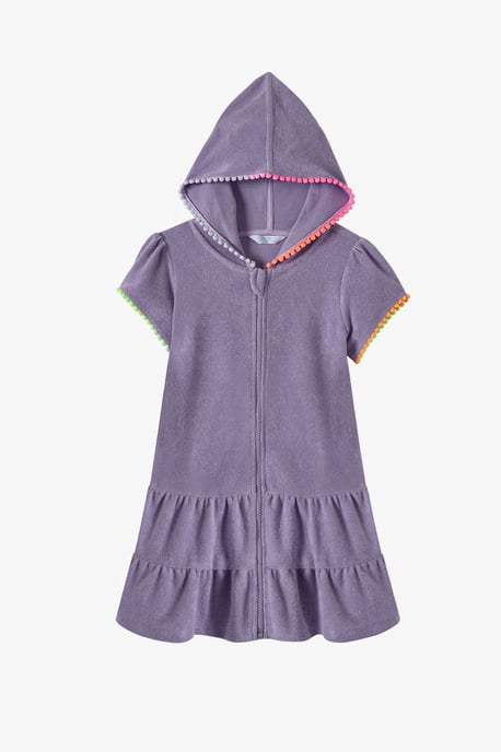 Ungdoms Mini Stickad Kaftan Täcken med Pompom Detalj - Image 3