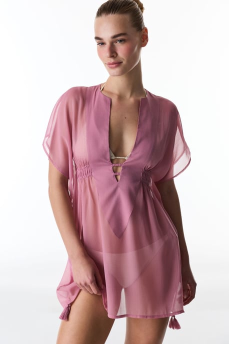 Vrouwen Mini Geweven Strandcover-up Met Kwastjes - Image 1