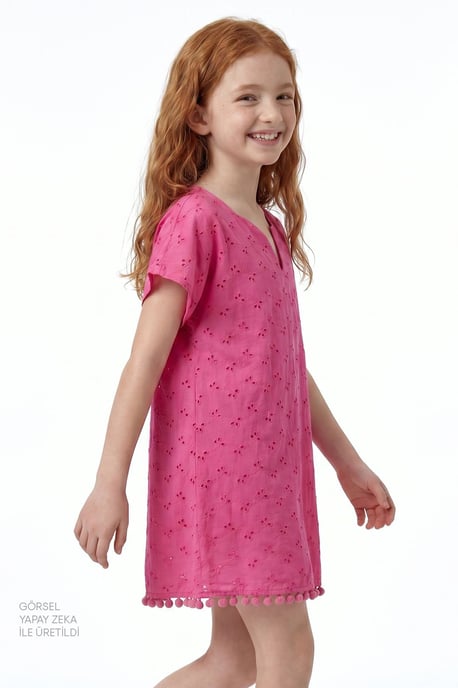 Embroidered Cotton Mini Kaftan Cover-Up - Image 1