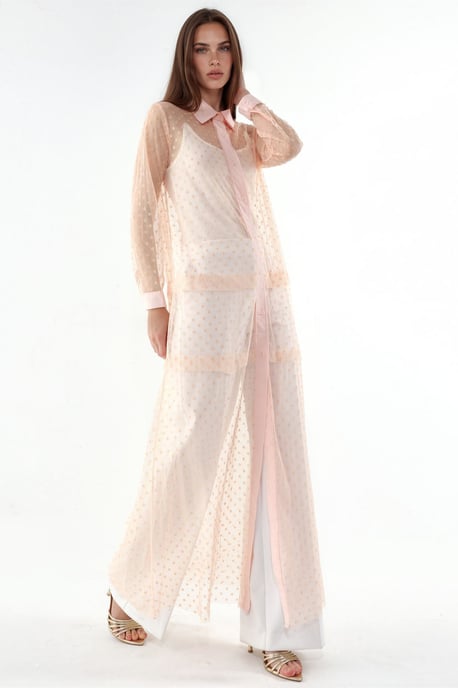 Maxi Polka Dot Chiffon Beach Cover-Up - Image 2