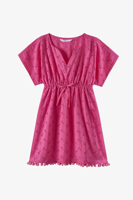 Embroidered Cotton Mini Kaftan Cover-Up - Image 3