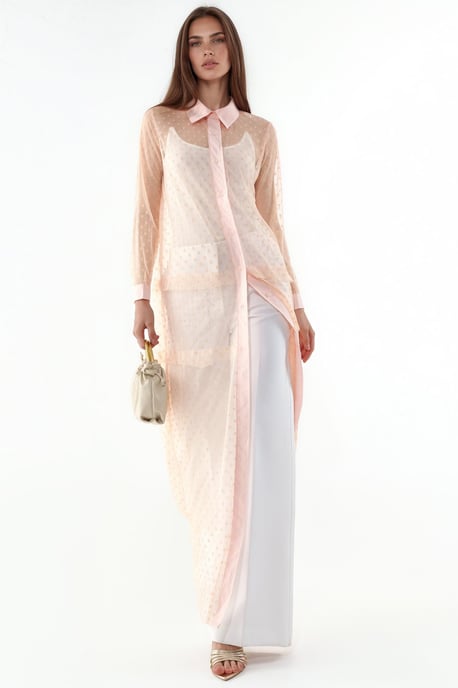 Maxi Polka Dot Chiffon Beach Cover-Up - Image 4