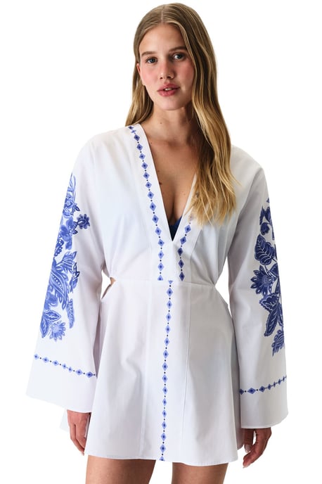 Oversized Bloemen Katoenen Strand Kaftan - Image 2