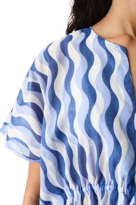 Oversized Woven Katoenen Geometrisch Strand Kaftan - Image 4