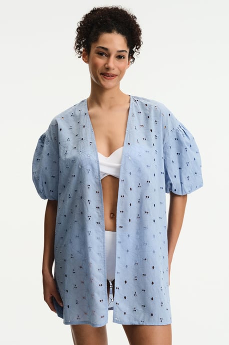 Geborduurd Katoenen Biquini Kimono met Ceintuur - Image 6