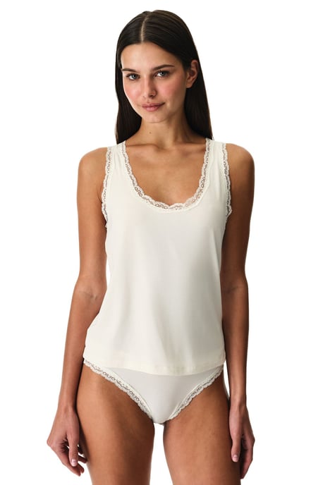 Spetsdetaljerad Stickad Cami Blus - Image 1