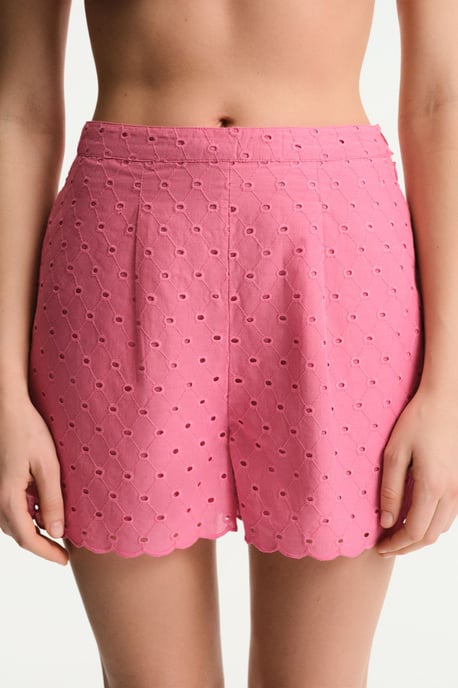 Embroidered Cotton Wide-Leg Shorts - Image 1