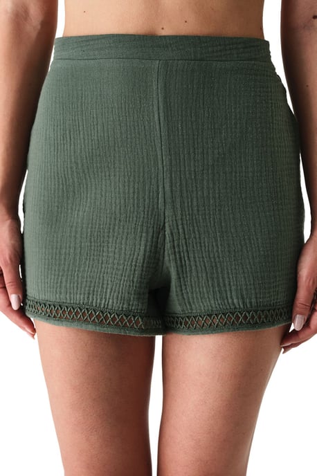 Women's Cotton Mid-Waist Woven Shorts - Image 1