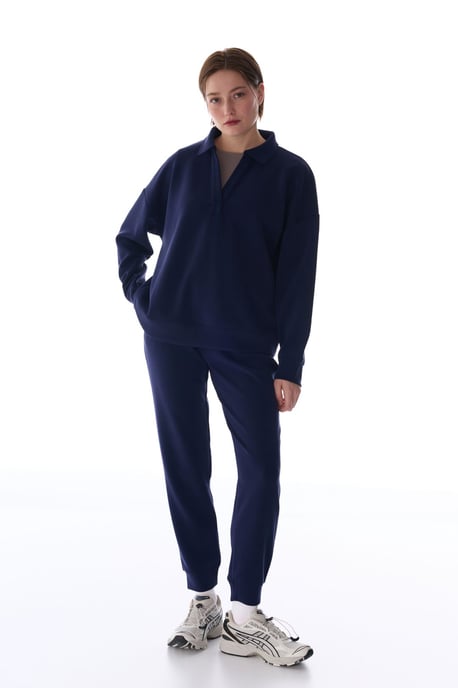 Översized Stickad Sweatshirt med Knytning vid Halsen - Image 4