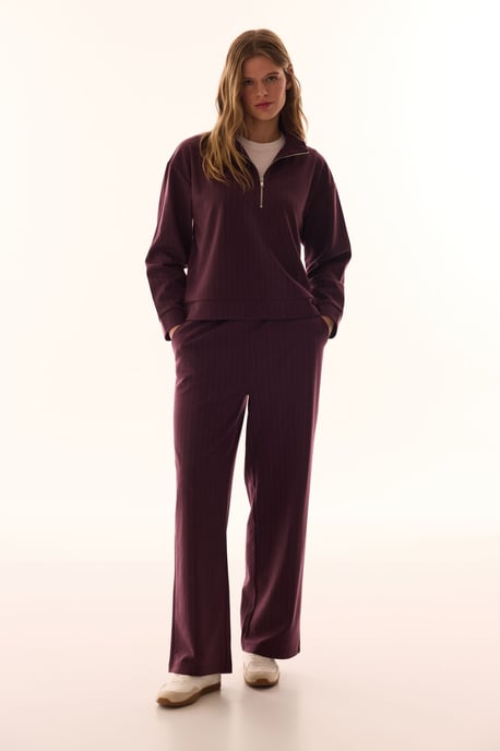 Oversized Gestreepte Halfsluiting Sweatshirt - Image 4
