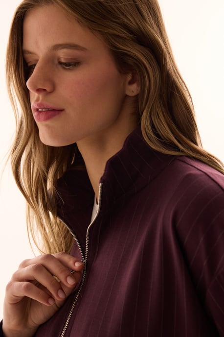 Oversized Gestreepte Halfsluiting Sweatshirt - Image 5