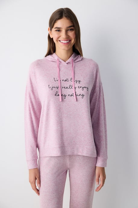 Tryckt Crew Neck Sweatshirt Med Knappdetalj - Image 3
