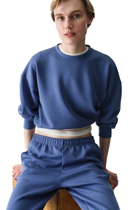 Oversized Knitted Crew Neck Sweatshirt - Image 1