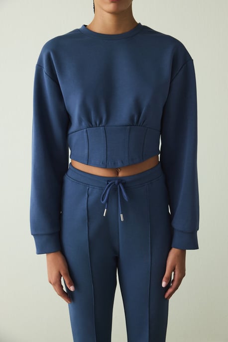 Dames Cropped Crew Neck Sweatshirt - Image 3