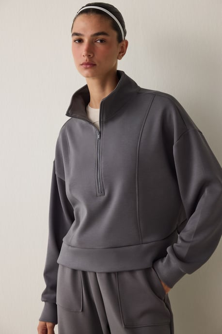 Större halvcollared stickad sweatshirt - Image 1