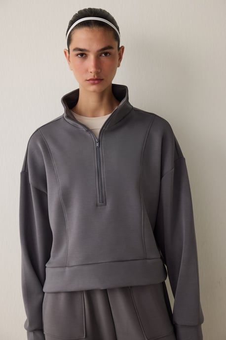 Större halvcollared stickad sweatshirt - Image 2