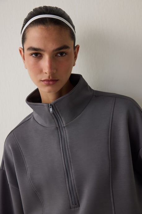 Större halvcollared stickad sweatshirt - Image 3