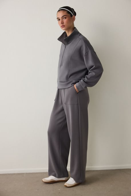 Större halvcollared stickad sweatshirt - Image 6